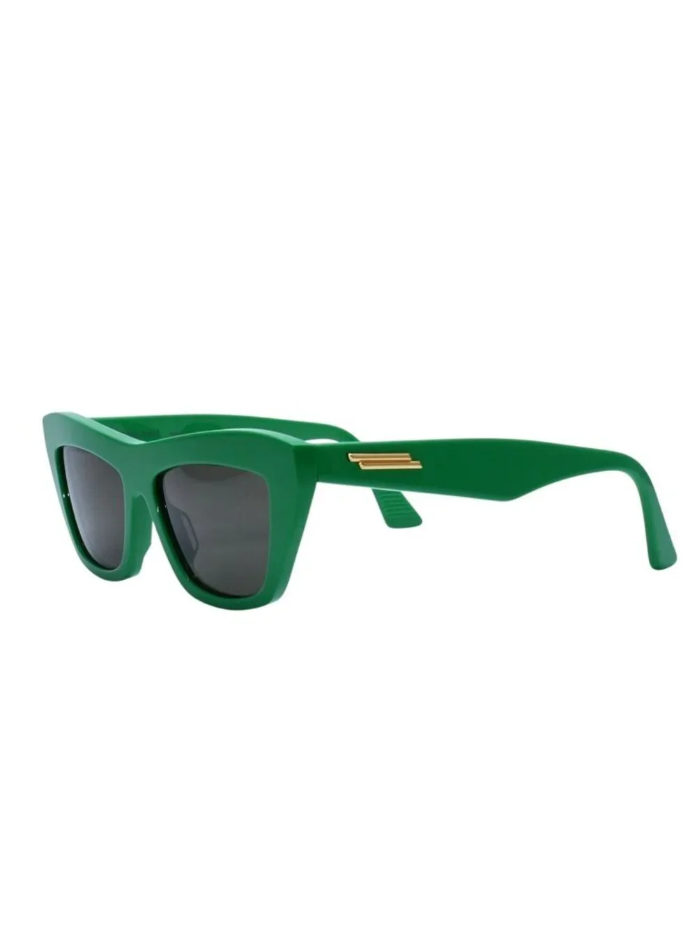 Bottega Veneta Cat Eye Sunglasses Eyewear L 55 Green Gold